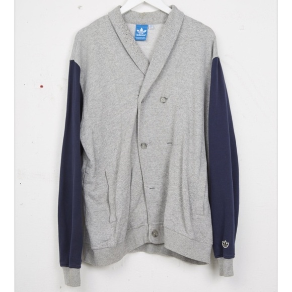 Vintage Adidas Preppy Men’s Shawl Collar Academia Cardigan sweater XL - Picture 9 of 9